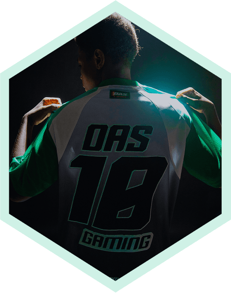 Hand on a gaming keyboard with pizza